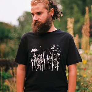 Organic Cotton Plant Shirt for Men, Screen Printed Botanical Shirt