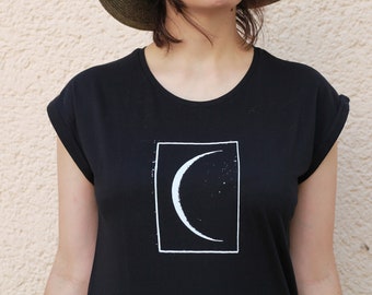 Crescent Moon Shirt, Graphic Tees for Women