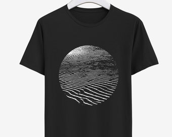 T-shirt grafica minimalista, serigrafata, camicia geometrica, t-shirt astratta
