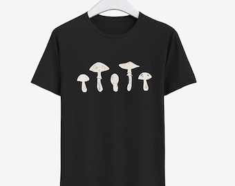 Mushroom UNISEX T-Shirt, Organic Cotton Unisex t-shirt, Screen Printed by Hand