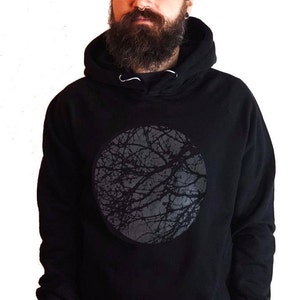 Organic Cotton Hooded Sweatshirt, Screen Printed Graphic Hoodie, Tree Sweatshirt, Tree Hoodie