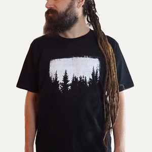 Tree Shirt, Organic Cotton Forest Shirt, Screen Printed Graphic Tee image 1