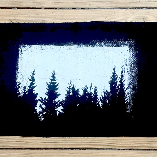 Back Patches for Jacket, Trees Patch, Forest Patch, Nature, Screen Printed Sew on Patch