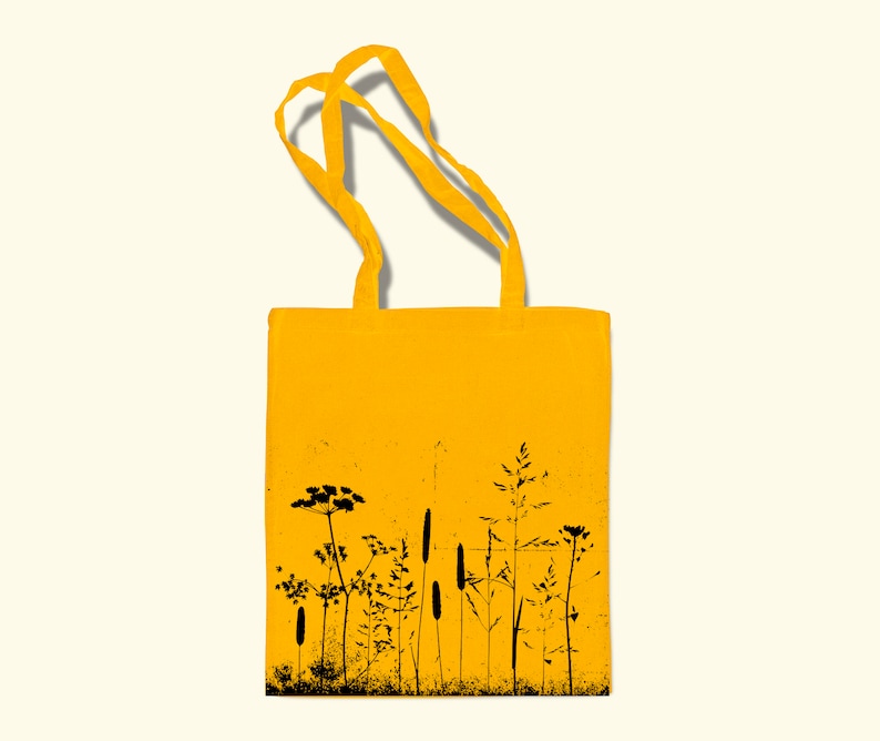 Botanical Tote Bag Canvas Screen Printed Plants Shopper Bag Gifts for Her