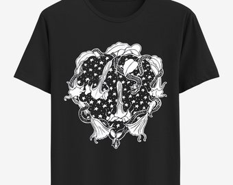 Datura Shirt, Screen Printed Witchy Shirt, Organic Cotton Graphic Tee, Unisex