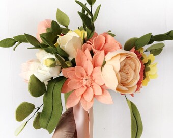 Felt Flower Wedding Bouquets, Wedding Bouquet, Mother's Day Flowers, Wedding Rehearsal Bouquet, Bridesmaid Bouquets, Valentine's Flowers