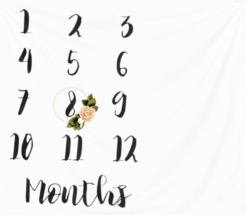 Baby Monthly Milestone Blanket Number Marker Monthly Etsy