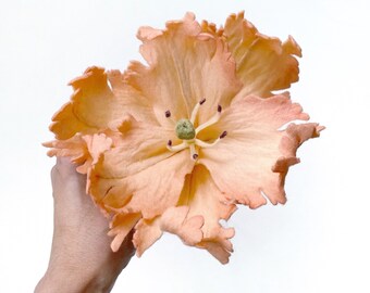 Tulip Felt Flowers, Parrot Tulip Floral Stem, Mother's Day Flowers, Wedding Rehearsal Bouquet, Bridesmaid Bouquets, Heirloom Floral Bouquet