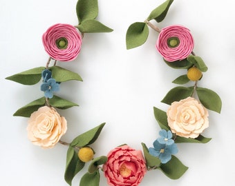 Rifle Paper Inspired High Chair Flower Garland, First Birthday Highchair, Floral Birthday Decor, High Chair Birthday Garland, Flower Garland