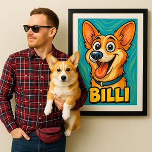 Custom Funny Pet Caricature Portrait from Photo | Personalized Digital Download | Unique Anniversary Gift | Wedding Gift for Couples