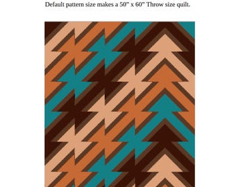Southwestern Quilt Pattern - Throw or Queen - DIY Digital Template Traditional Piecing