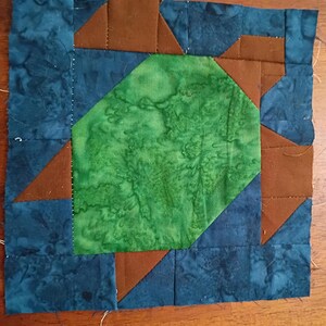 Small 6" Turtle Quilt Block Pattern Traditional Piecing Digital Template