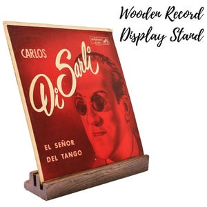 Now Playing Vinyl Record Display – Oak Wood Stand with 2 Slots for LPs, Now Spinning Holder