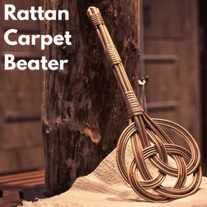Handcrafted Rattan Carpet Beater - Durable and Long-Lasting Rug Beater, Perfect for Pet Owners - Eco-Friendly Design for Efficient Cleaning