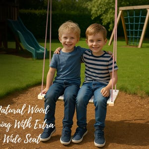 Wooden Swing Seat: Durable Pinewood, Weather-Resistant - Kids & Adults
