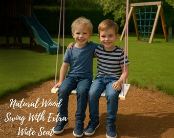 Wooden Swing Seat: Durable Pinewood, Weather-Resistant - Kids & Adults