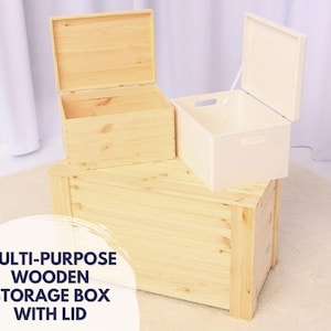 NOVECRAFTO Wooden Storage Box with Lid – Multi-Purpose Organizer