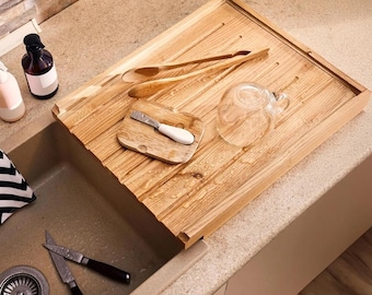 Solid Oak Drain Board for Belfast Sink – Wood Kitchen Accessory