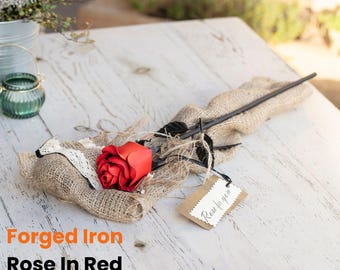 Hand‑Forged Iron Rose - Everlasting Metal Flower Gift