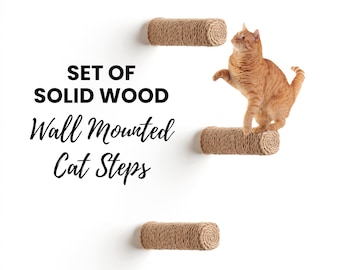 Marches murales pour chat en contreplaqué de bouleau : étagères grimpantes rondes