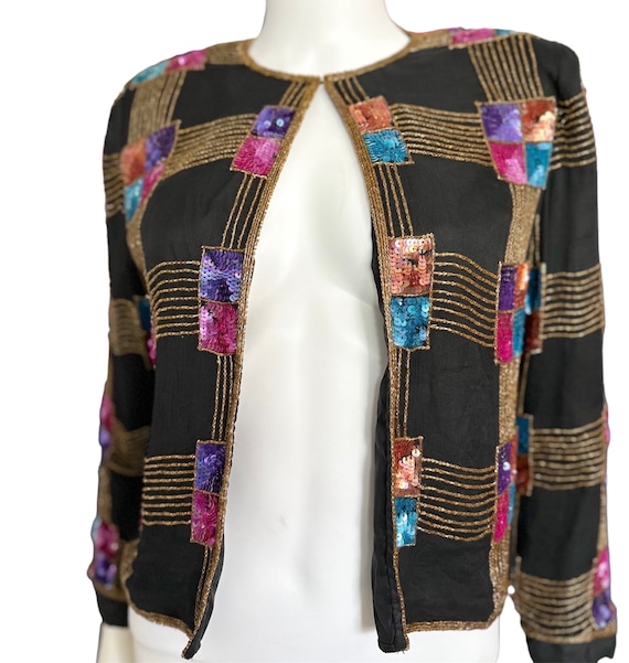 Silk Sequin Beaded Jacket
