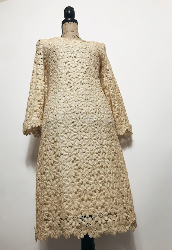 Vintage Suzy Perette Crochet, Lace Dress, 1960s