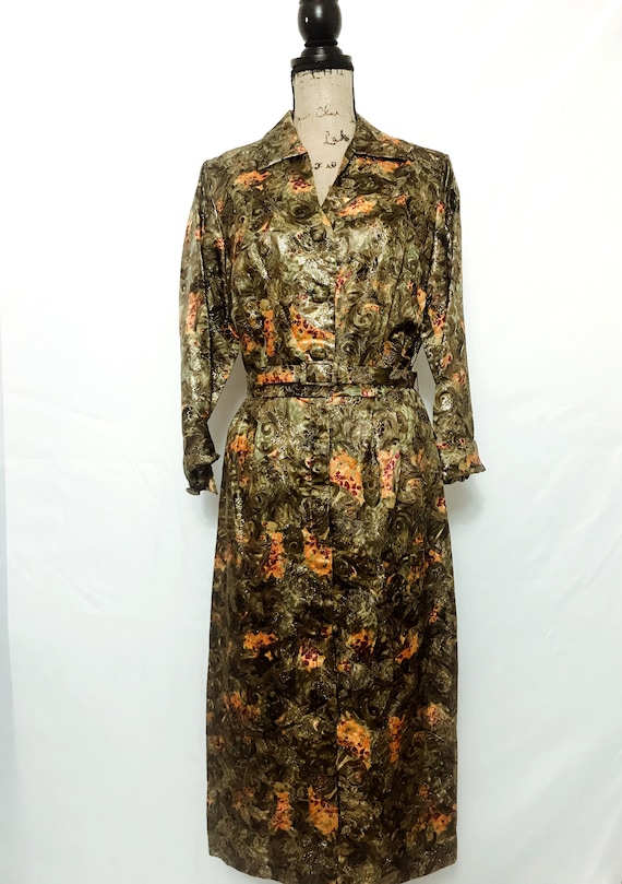Vintage Brocade Wiggle Dress, 1950s