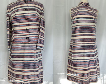 Leslie Fay Originals Stripe Dress Set 1960s