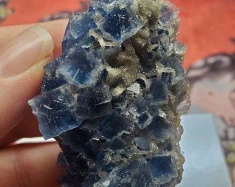 Blue Fluorite Specimen Cubic Fluorite Cluster Fluorite Crystal From Hunan, China