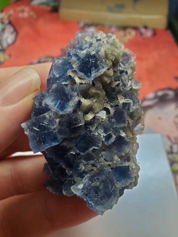 Blue Fluorite Specimen Cubic Fluorite Cluster Fluorite Crystal From Hunan, China