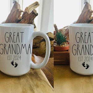 Great Grandma Great Grandpa Mugs, Great Grandparent Mugs, Great Grandparents EST 2023, Great Grandparent Gifts, Great Grandma Grandpa Reveal