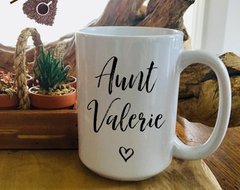 Personalized Aunt Mug for Best Aunt Ever, Auntie Mug, Aunt Like a Mom Gift, Aunt Reveal, Aunt Pregnancy Reveal for Auntie, Best Auntie Ever