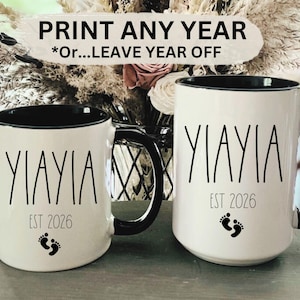 Yiayia Mug, Yiayia 2026, 2025 Yiayia Coffee Mug, Greek Grandma To Be New Yiayia Gift for Christmas, Birthday, Future Yiayia Pregnancy Reveal