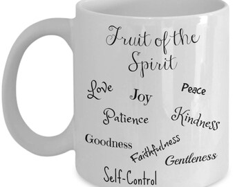 Fruit of the Spirit Christian Coffee Mugs and Gifts for Women Men Mom Dad Him Her Inspirational Mothers Father's Day Christmas Birthday Gift
