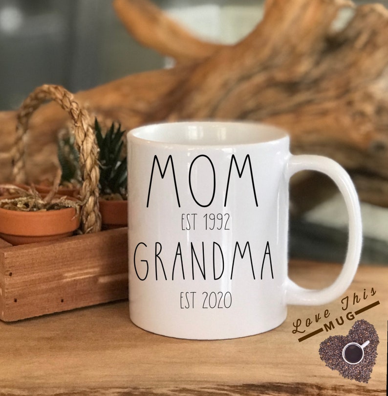 Mom Est Grandma Est 2020 First Time Grandmother Mug First  Etsy