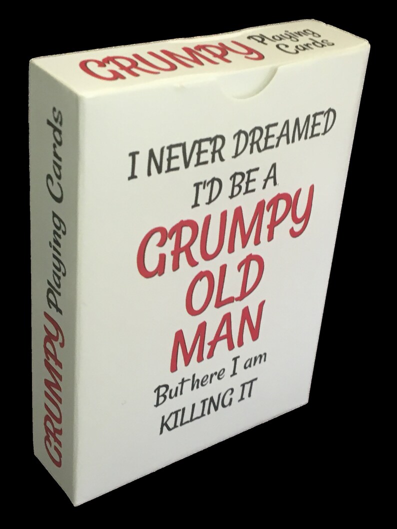 Grumpy Old Man Mug and Poker Playinging Cards Gag Gift Set for Etsy