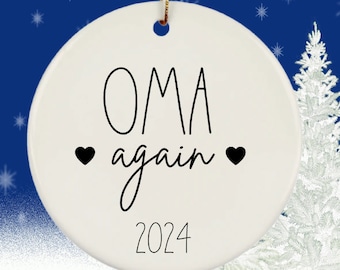 Oma Again Ornament, Oma Gifts, German Grandmother Gift, German Grandma, Oma Reveal, Oma Christmas Ornament, Oma Pregnancy Announcement 2024