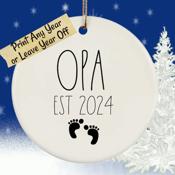 Opa Gifts, Opa Reveal, Opa Ornament for German Grandfather, New Opa Christmas Ornament, First Time Opa Reveal, Promoted to Opa 2023