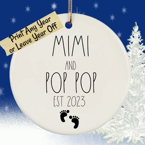 Mimi and Pop Pop Ornament, First Christmas as Mimi and Pop Pop Gift, Mimi and Pop Pop Christmas Ornament, New Grandparents Christmas