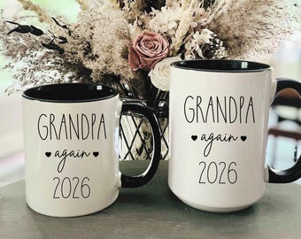 Grandpa Again 2025 Mug, Grandpa Again Mug, Grandpa Again 2026, Personalize No Year, Pops Again, Gramps Again, Pop Pop Again, Grampy Again