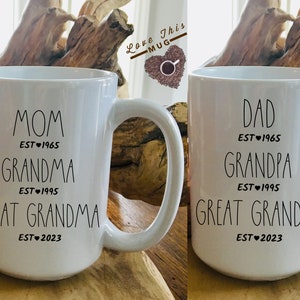 Great Grandparents Pregnancy Announcement, First Great Grandbaby, Promoted to Great Grandma and Grandpa Mug Set, Baby Annoncement Est Mugs