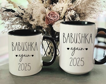 Babushka Gifts, Babushka Again 2025, Babushka Mug Babushka Again Russian Grandma, Russian Mug Pregnancy Announcement, Choose Year or No Year