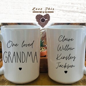 One Loved Grandma Mug, Personalized Grandma Gift from Granchildren Names of Grandkids - Birthday, Mothers Day Gift for Grandma