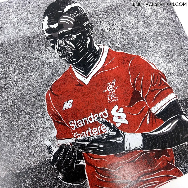 Sadio Mané Art Print Liverpool FC A4 Square Artist | Etsy