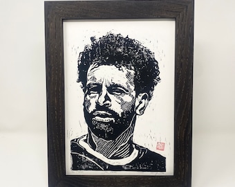 Mo Salah 2021/22 Lino Cut Portrait