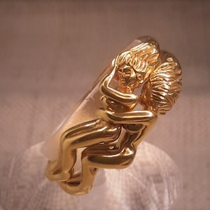 Gold plated sterling silver Lesbian ring. Promise ring. Couple ring. Wedding ring. Shipping free !!!