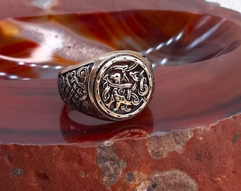 Brass Bird Amulet Ring: Ancient Slavic Symbol