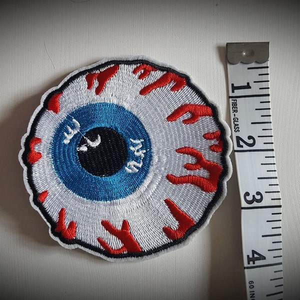 handmade and unique quirky human eye ball steam punk anatomy body  iron on/ sew on patch