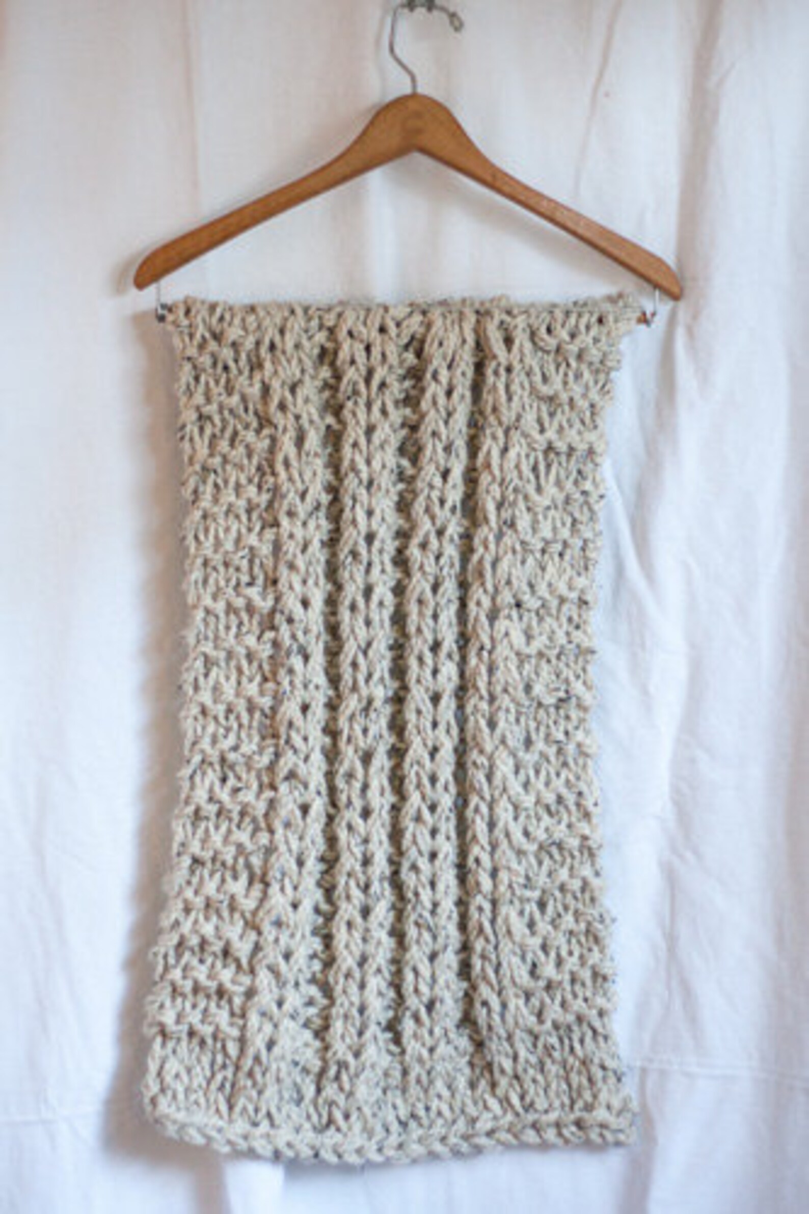 Super Chunky Beige Knit Baby Blanket ella Etsy