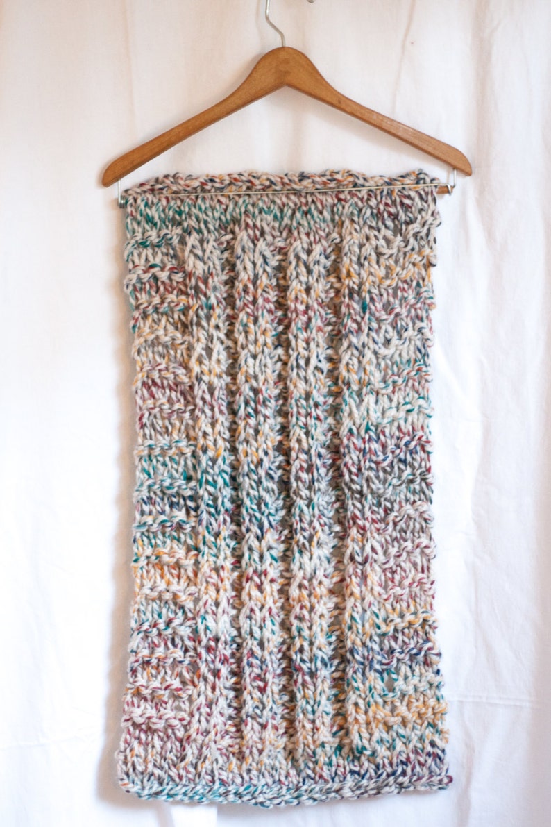 Super Chunky Knit Multi Colored Baby Blanket Jos Etsy